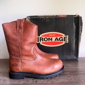 Iron Age Yarder Wellington Brown Men's Work Boot Size 7.5 SKU#C24256